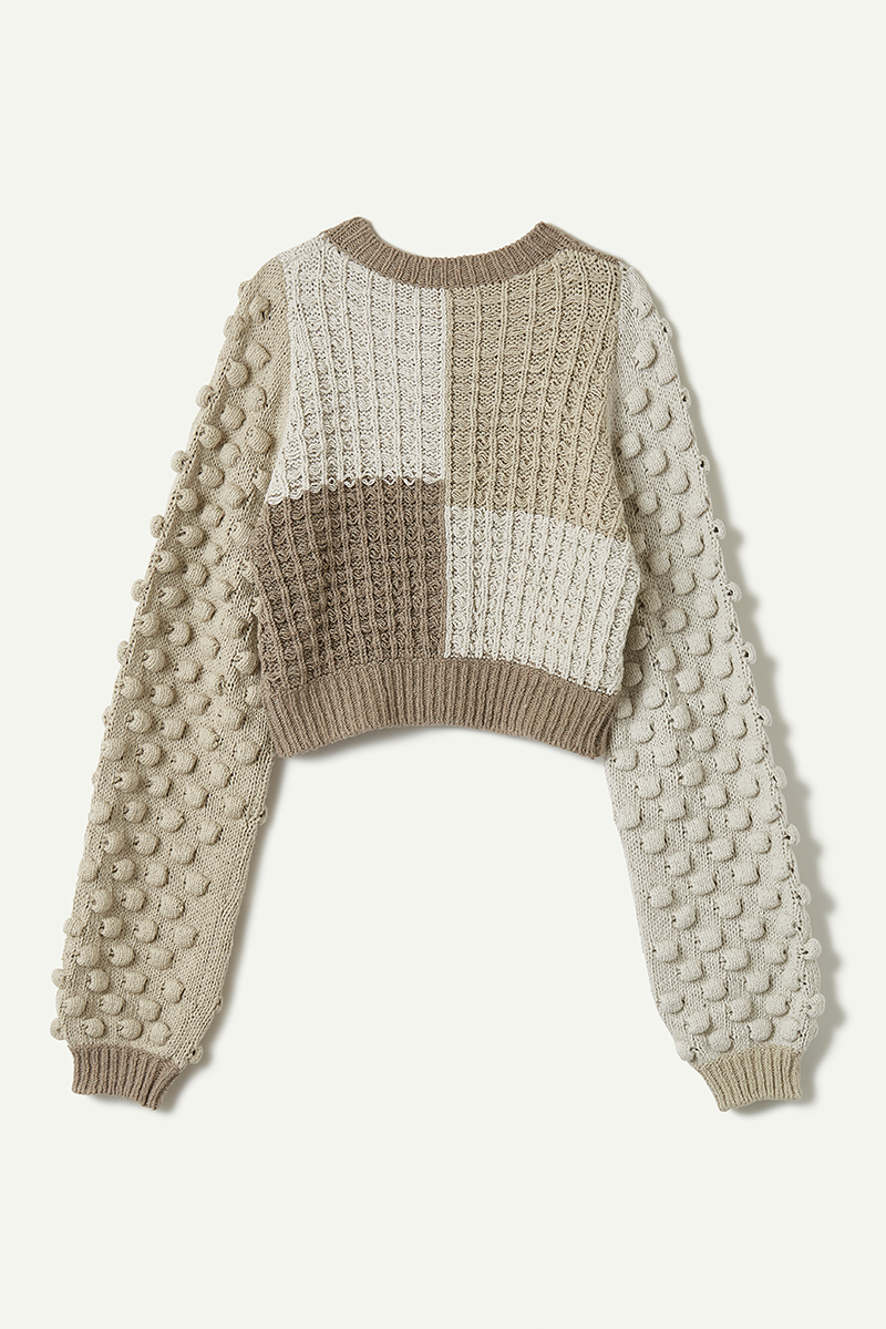 Bubble Patchwork Cardigan 詳細画像 White 2