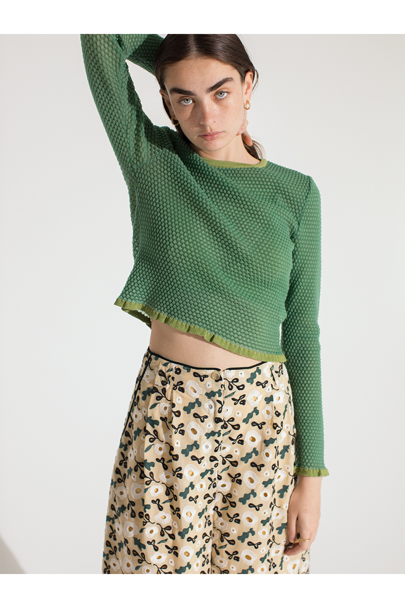 Bubble Knitted Top 詳細画像 Green 1