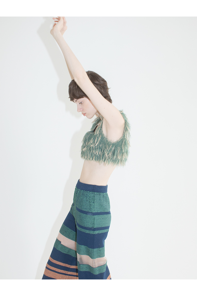 Mohair Mixed Fringe Top 詳細画像 Green 2