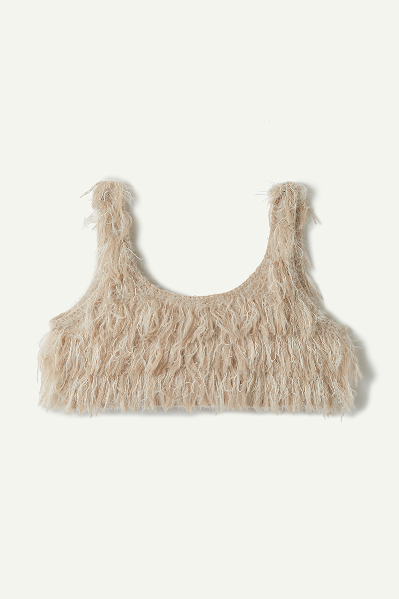 Mohair Mixed Fringe Top