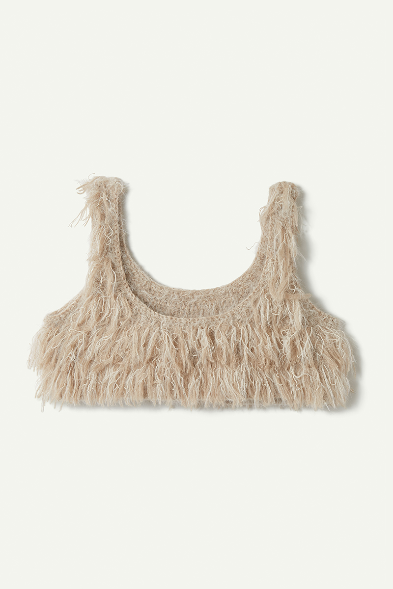 Mohair Mixed Fringe Top 詳細画像 Ivory 2