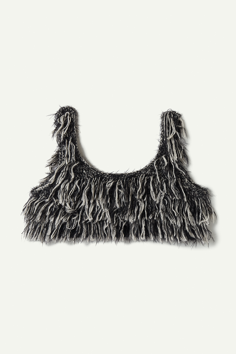 Mohair Mixed Fringe Top 詳細画像 Black 1
