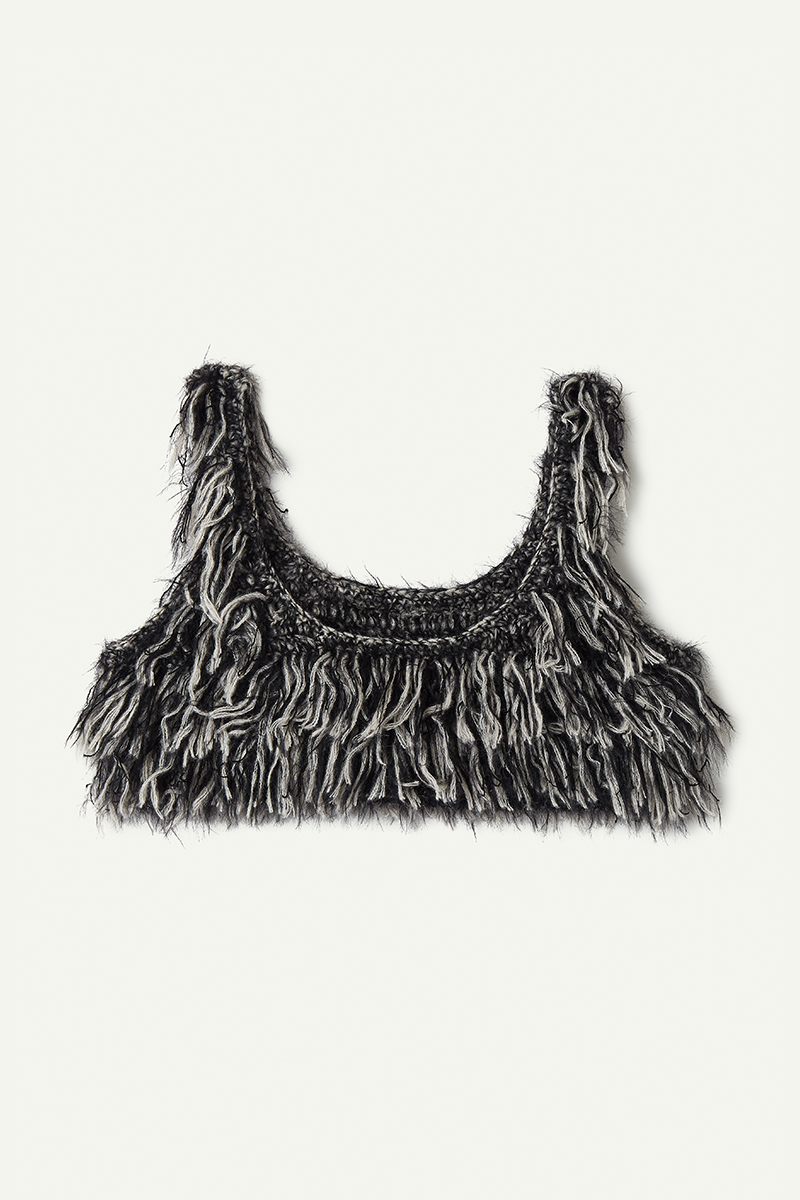 Mohair Mixed Fringe Top 詳細画像 Black 2