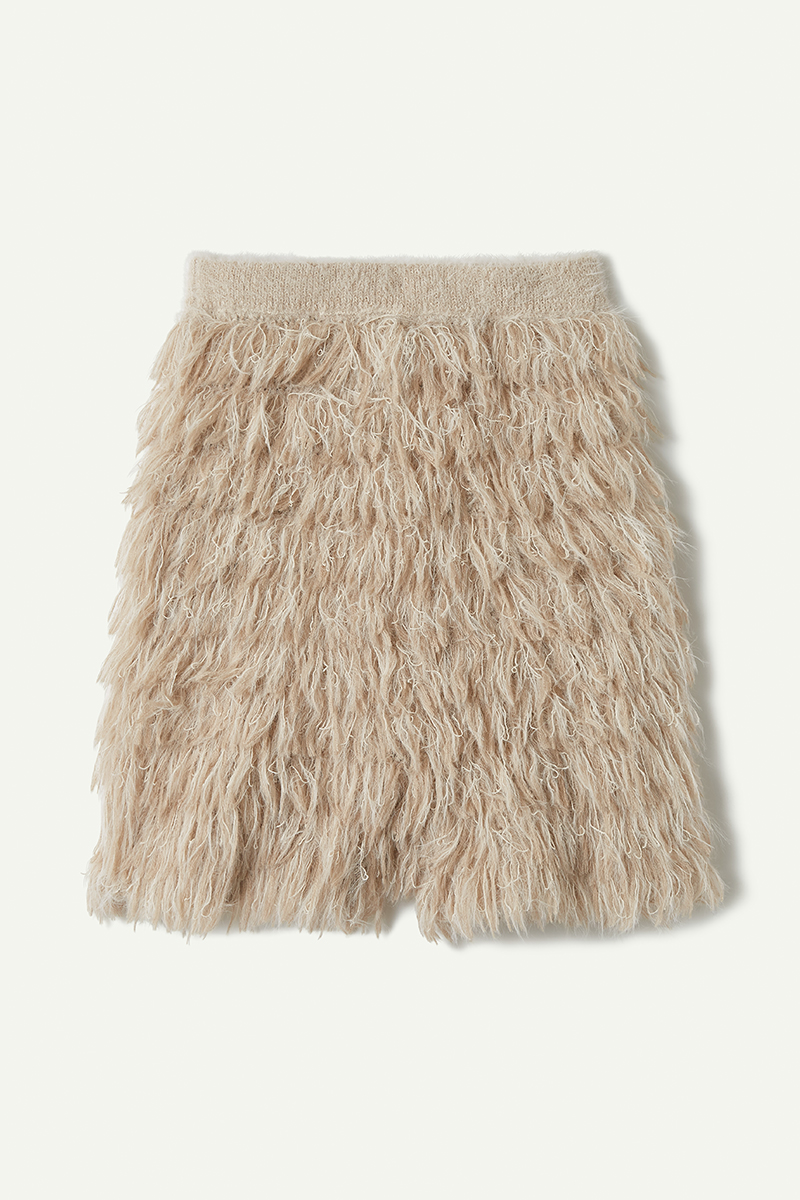 Mohair Mixed Fringe Shorts 詳細画像 Ivory 1