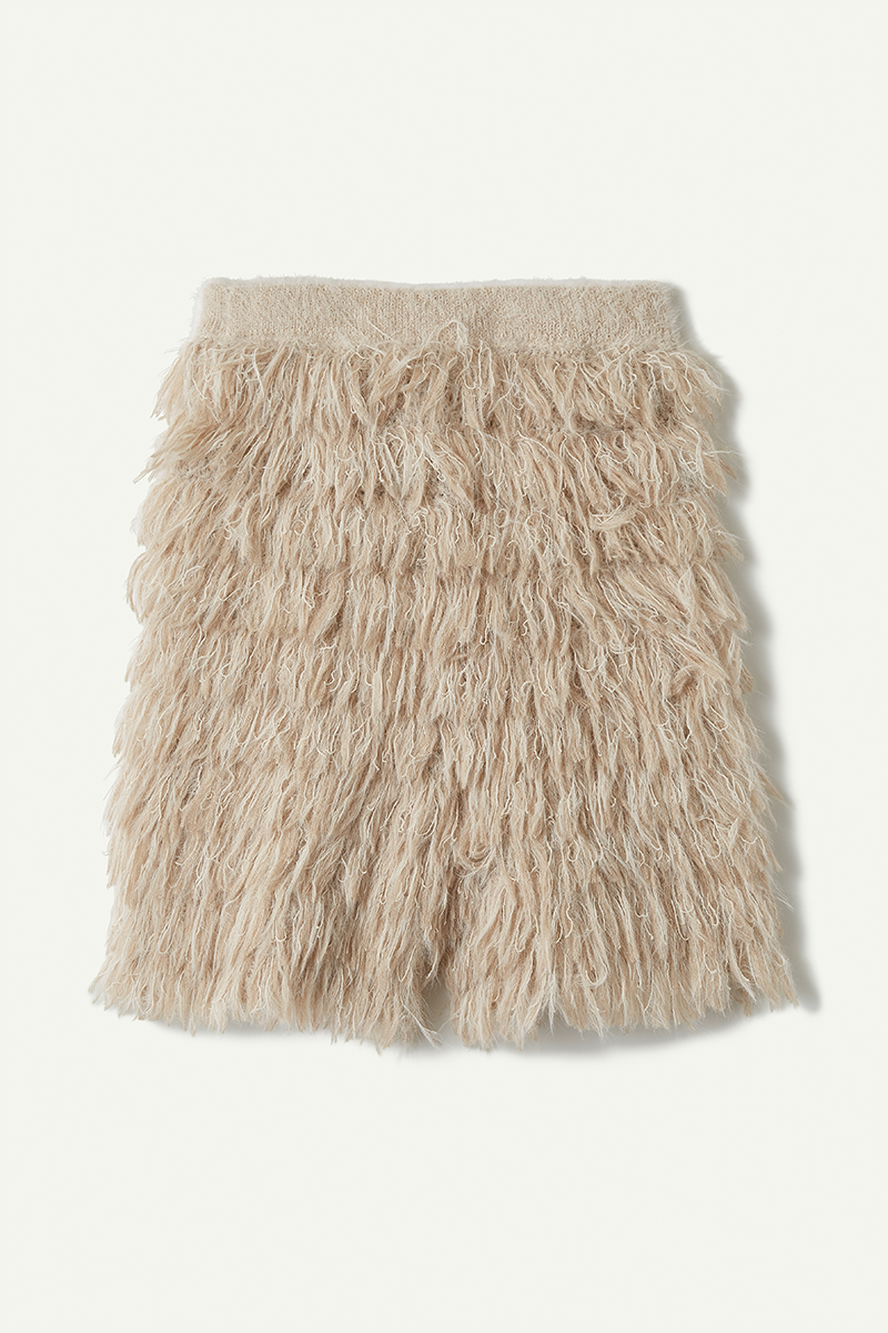 Mohair Mixed Fringe Shorts 詳細画像 Ivory 2