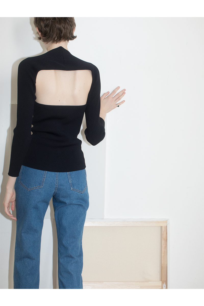 Naia Twist Knitted Top 詳細画像 Black 2