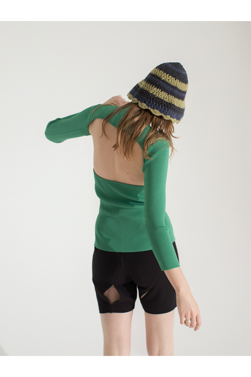 Naia Twist Knitted Top 詳細画像 Green 2
