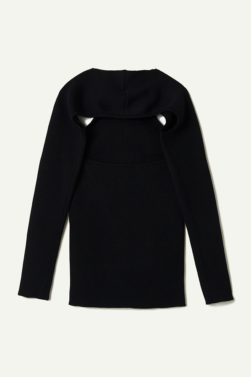Naia Twist Knitted Top 詳細画像 Black 2