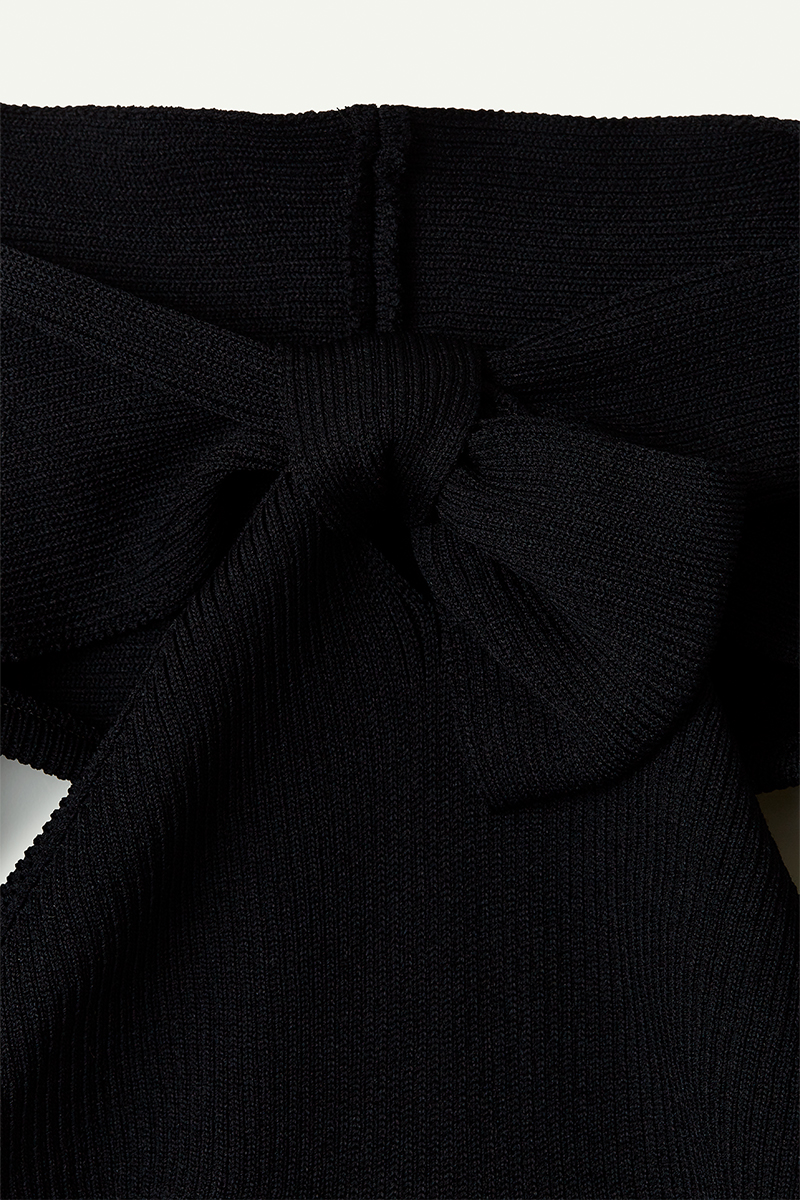 Naia Twist Knitted Top 詳細画像 Black 3