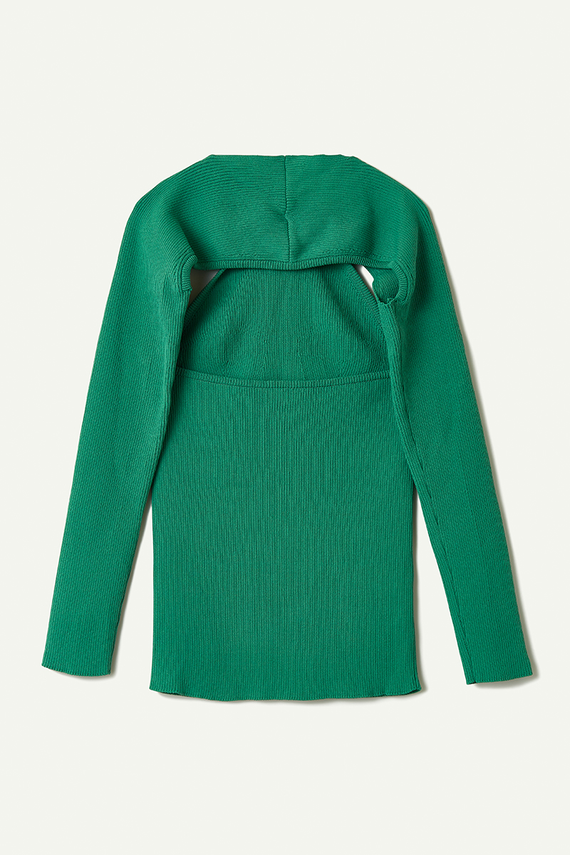 Naia Twist Knitted Top 詳細画像 Green 2