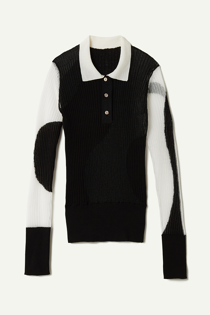 Intarsia Knitted Polo 