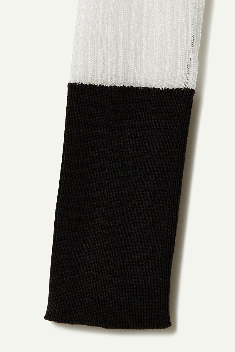 Intarsia Knitted Polo  詳細画像 Black 4