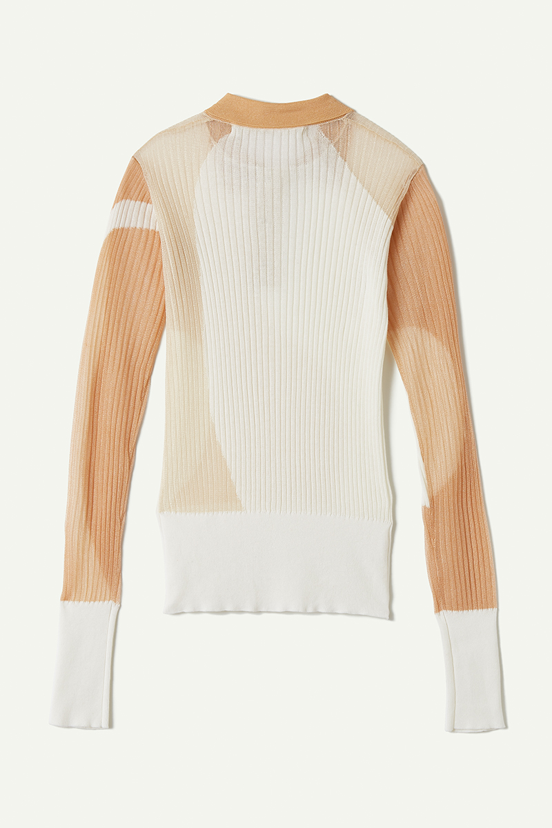 Intarsia Knitted Polo  詳細画像 Beige 2