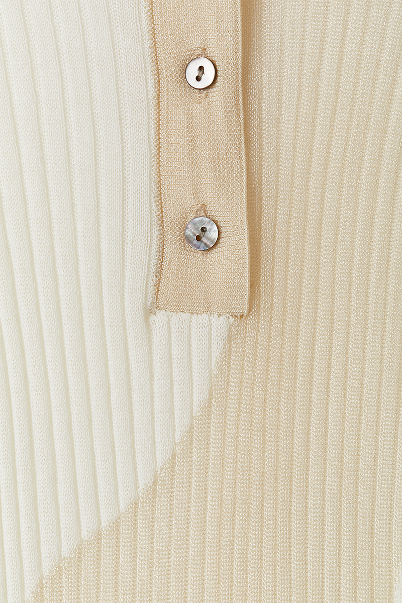 Intarsia Knitted Polo  詳細画像 Beige 3