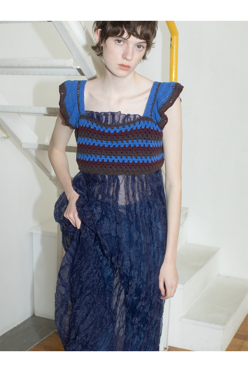 Holiday Crochet Crop Top 詳細画像 Blue 1