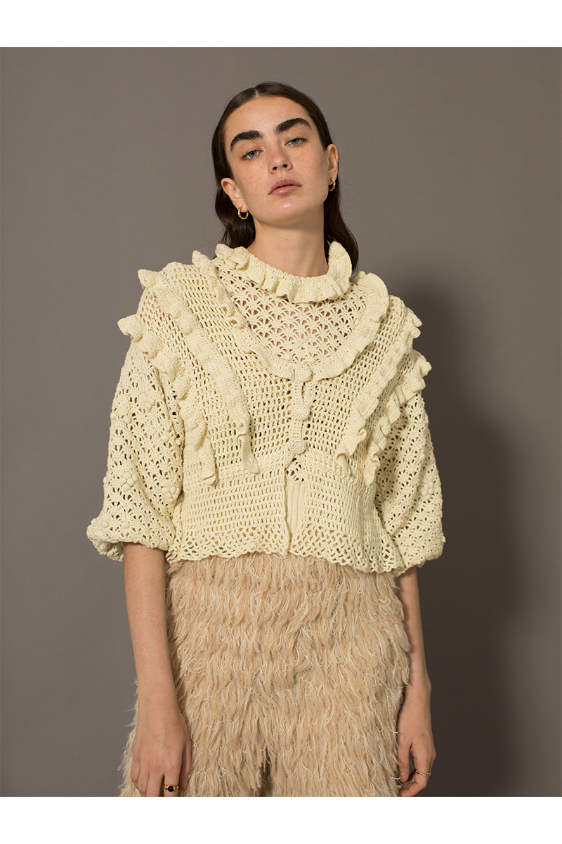 Fruits Mix Crochet Cardigan 詳細画像 White 1