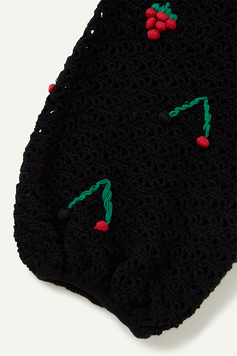 Fruits Mix Crochet Cardigan 詳細画像 Black 4