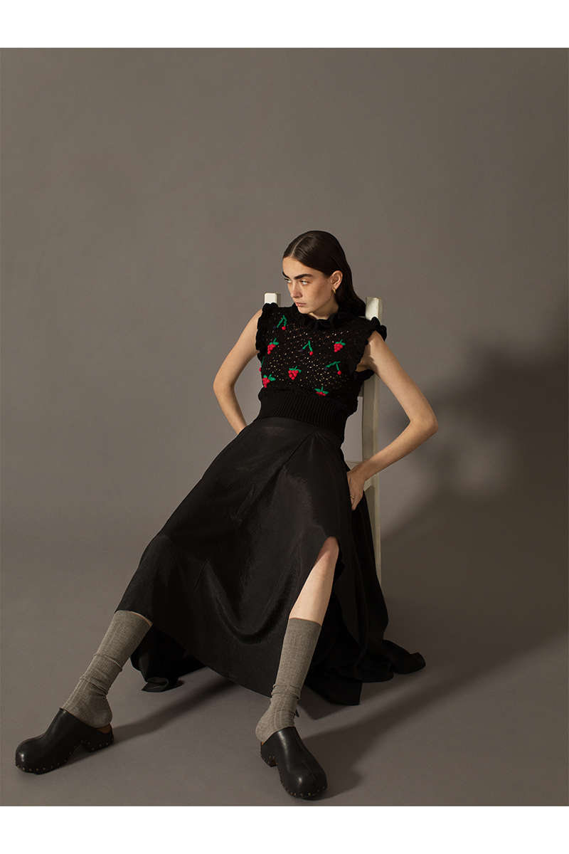Fruits Mix Crochet Top 詳細画像 Black 2