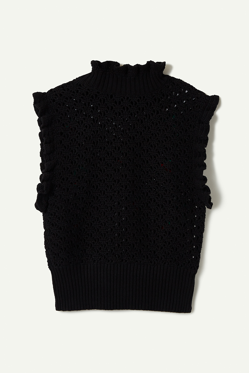 Fruits Mix Crochet Top 詳細画像 Black 2