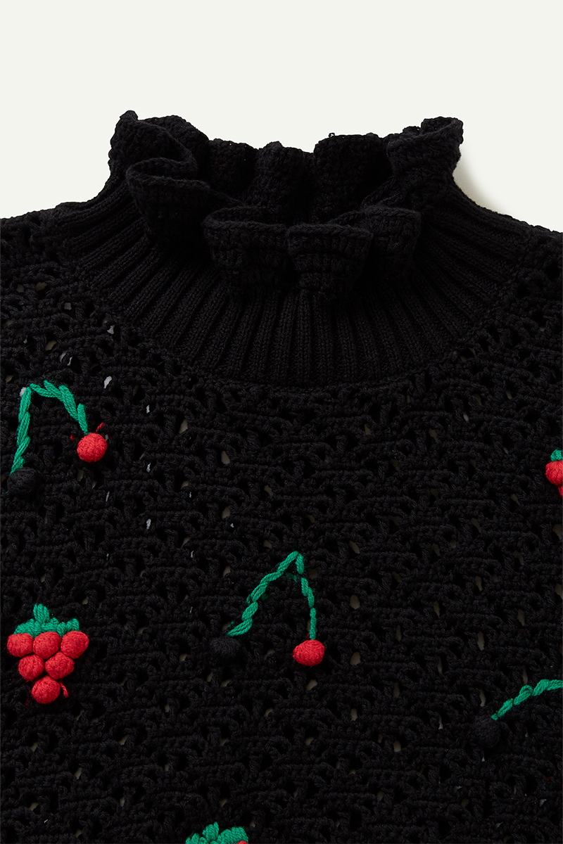 Fruits Mix Crochet Top 詳細画像 Black 3