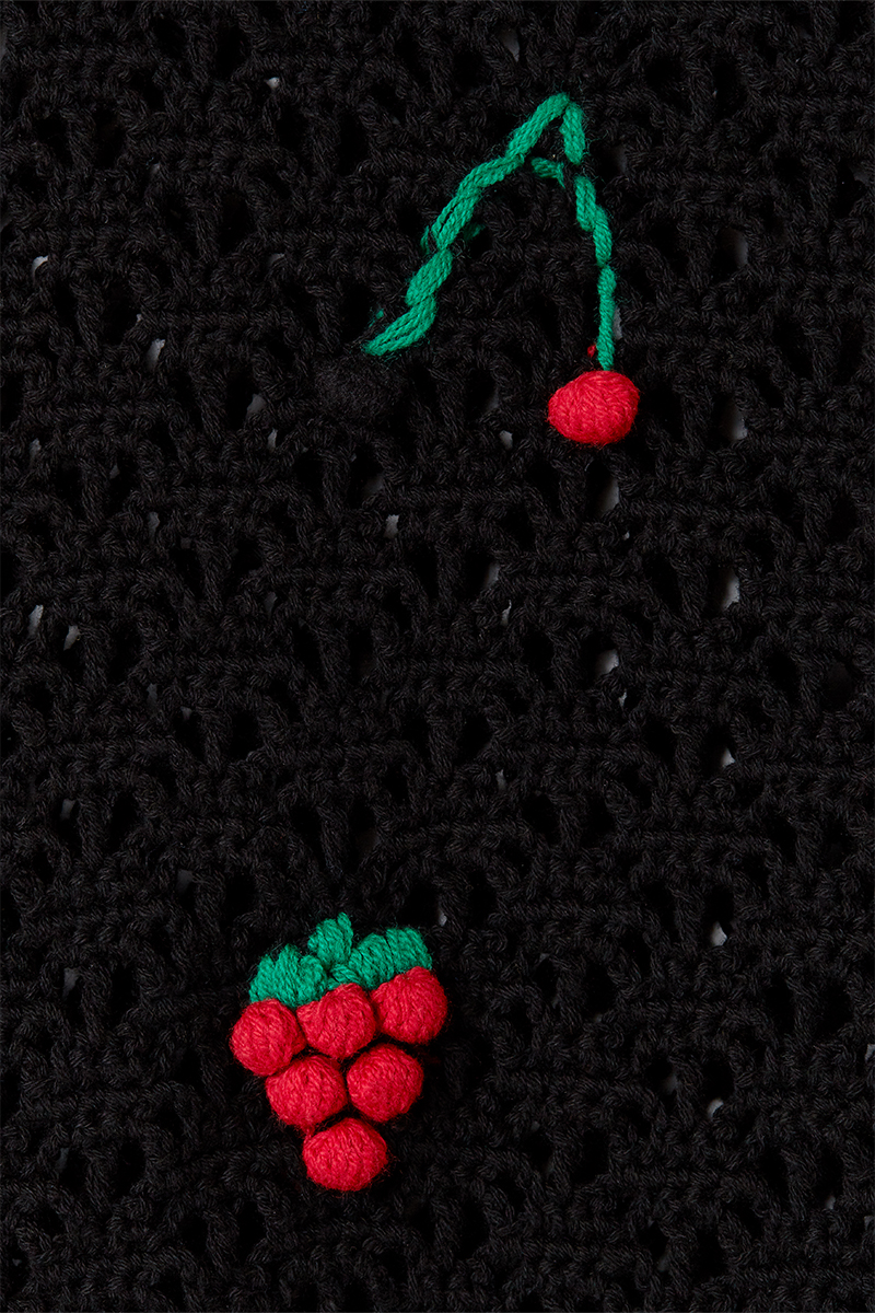 Fruits Mix Crochet Top 詳細画像 Black 4