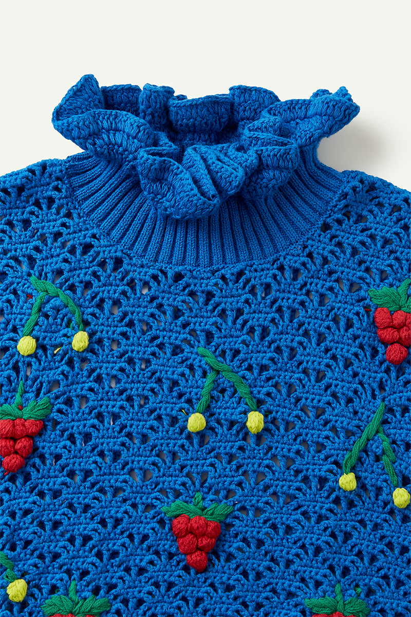 Fruits Mix Crochet Top 詳細画像 Blue 3