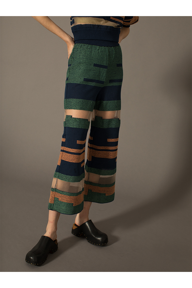 Nature Weaving Knitted Trousers 詳細画像 Blue 1