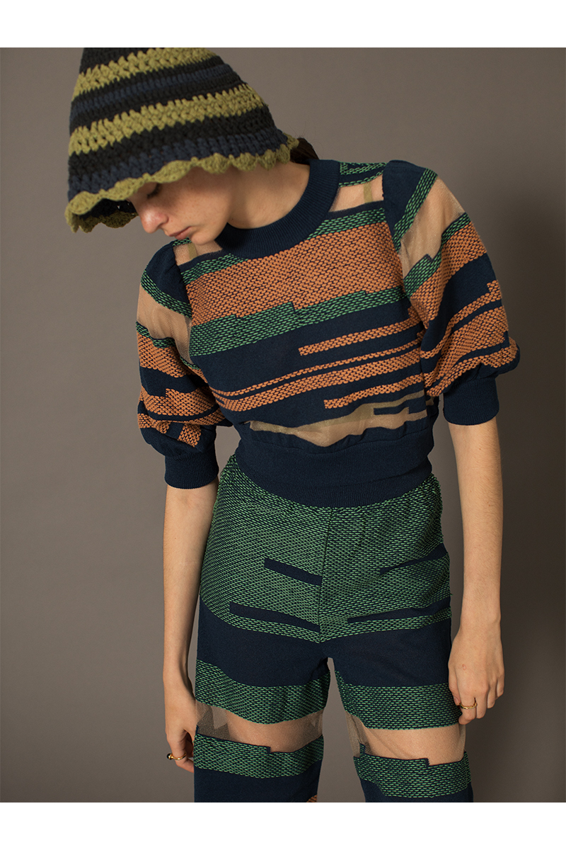 Nature Weaving Knitted Trousers 詳細画像 Blue 2