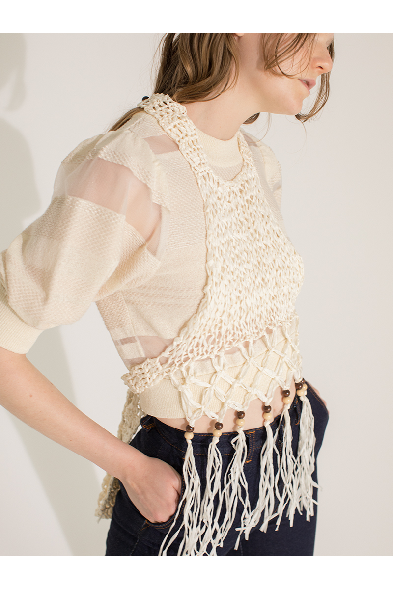 Washi Yarn Summer Top 詳細画像 White 1