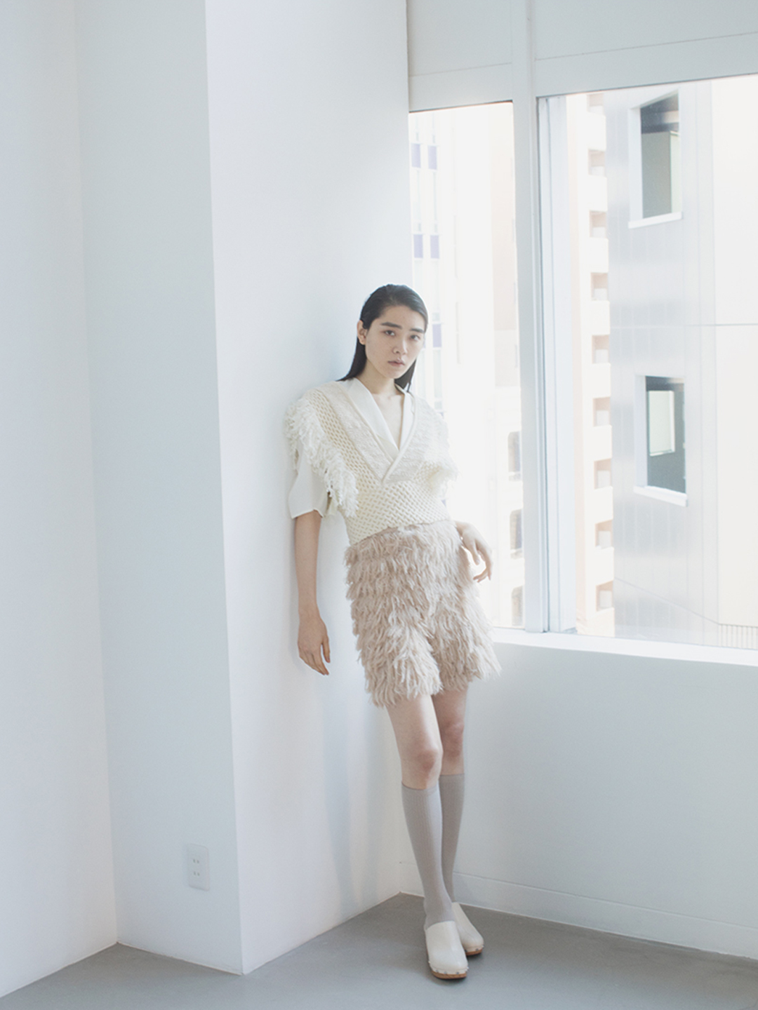 Patchwork Fringe Top 詳細画像 White 6