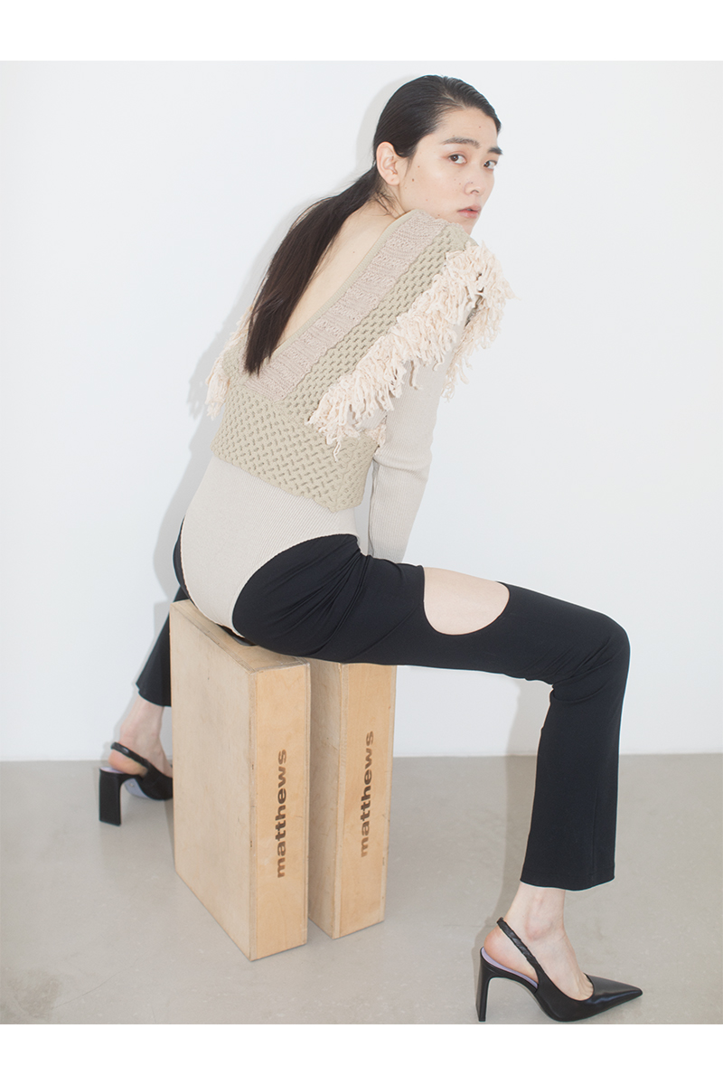 Patchwork Fringe Top 詳細画像 Beige 3