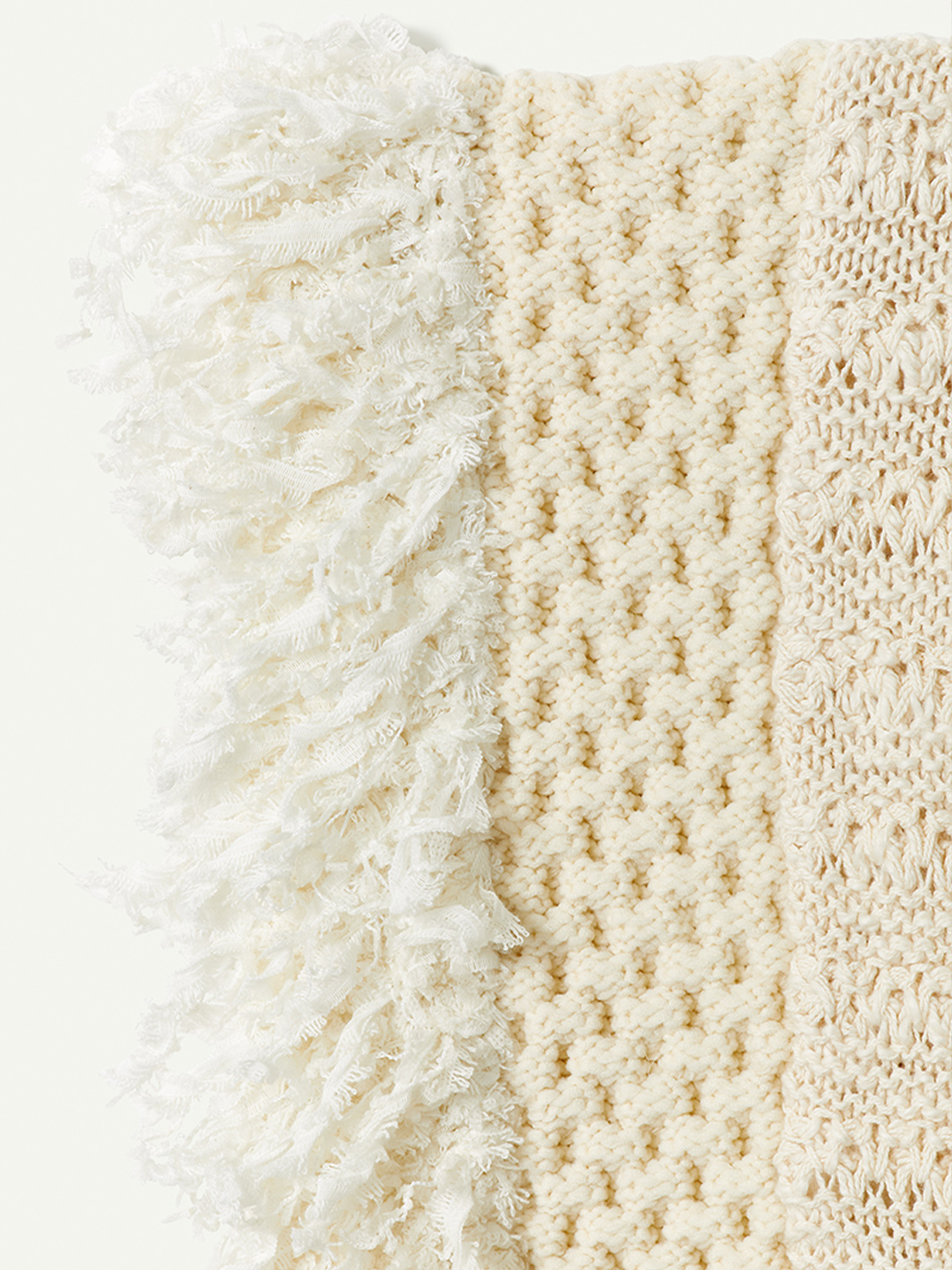 Patchwork Fringe Top 詳細画像 White 3