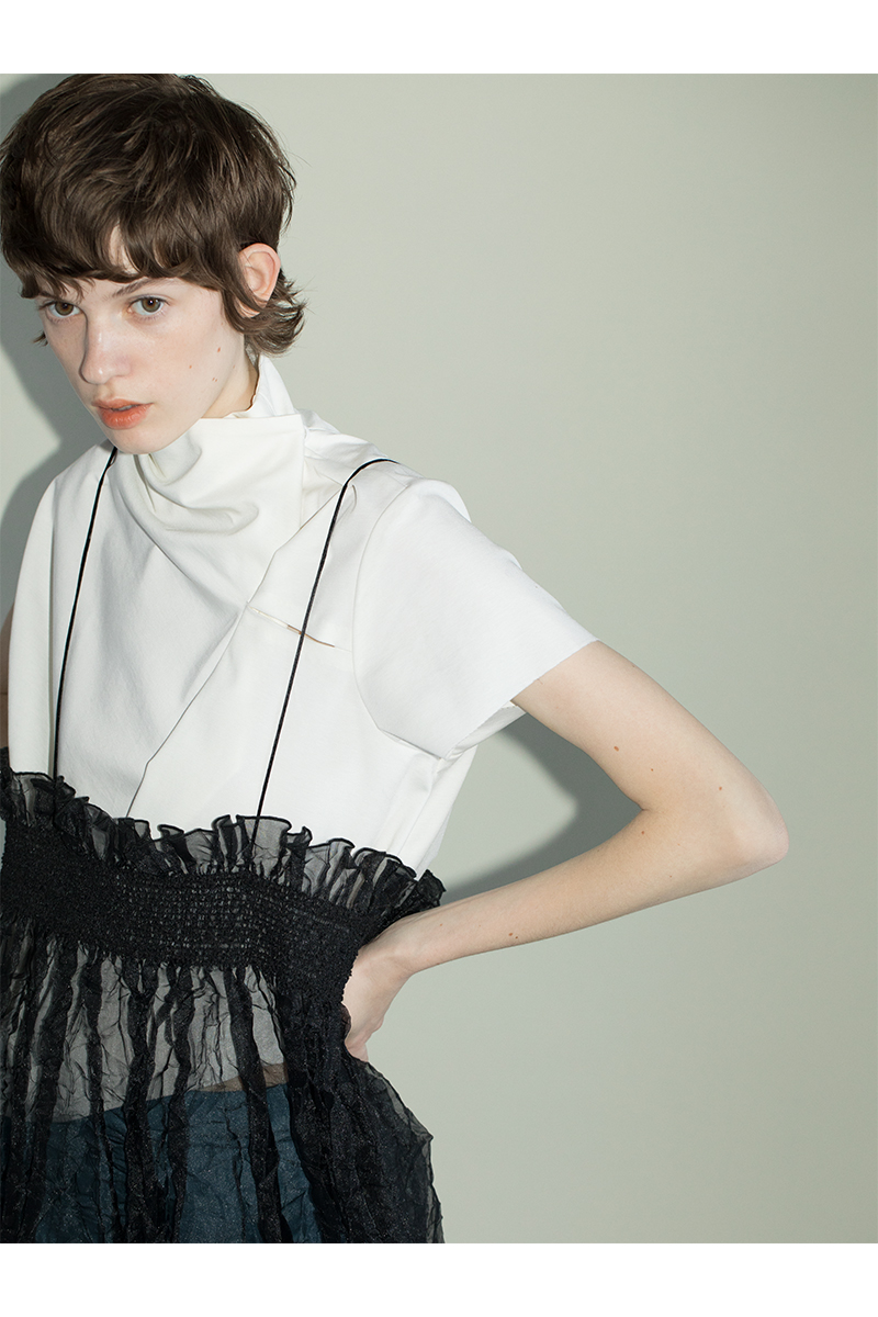 Meo Drape Tee 詳細画像 White 1