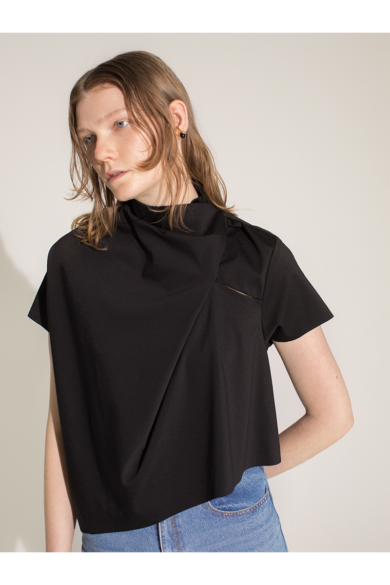 Meo Drape Tee 詳細画像 Black 1
