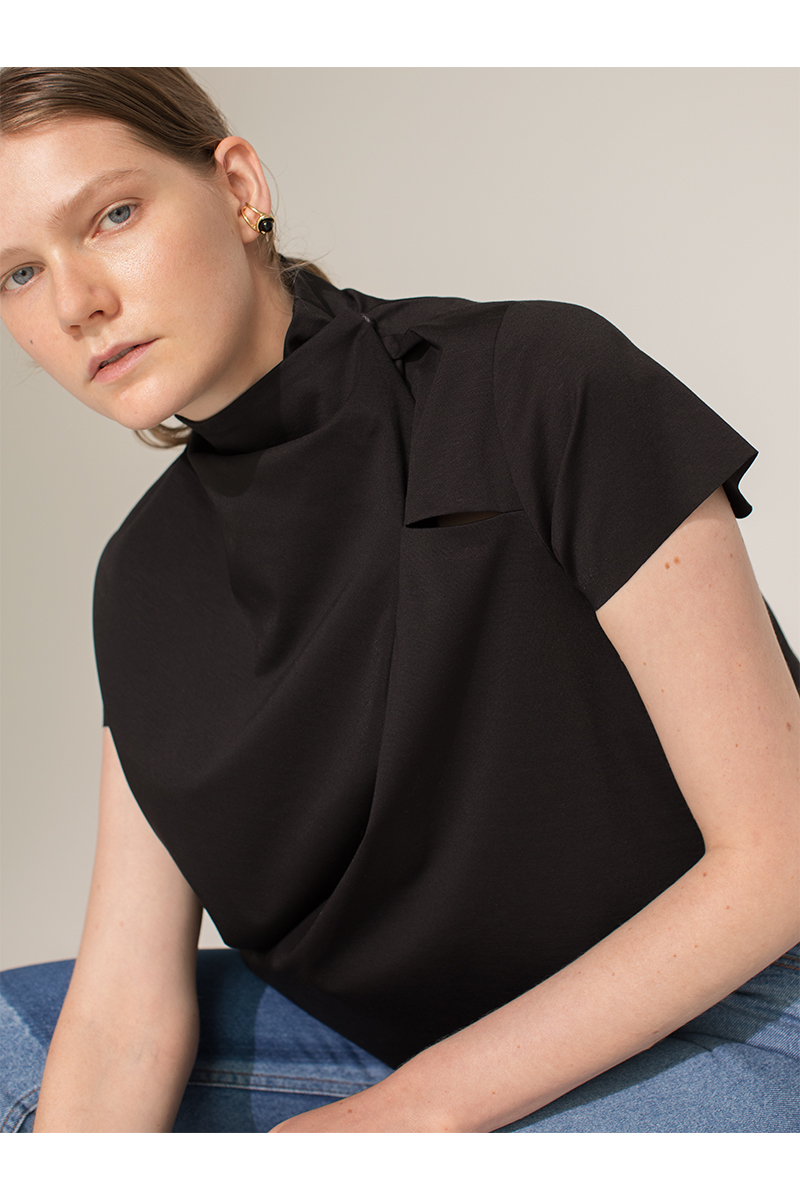 Meo Drape Tee 詳細画像 Black 2