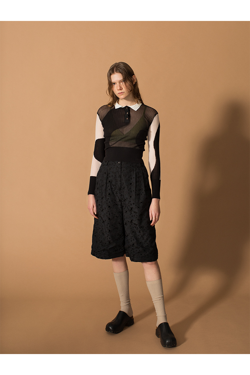 Garden Flower Lace Trousers 詳細画像 Black 1