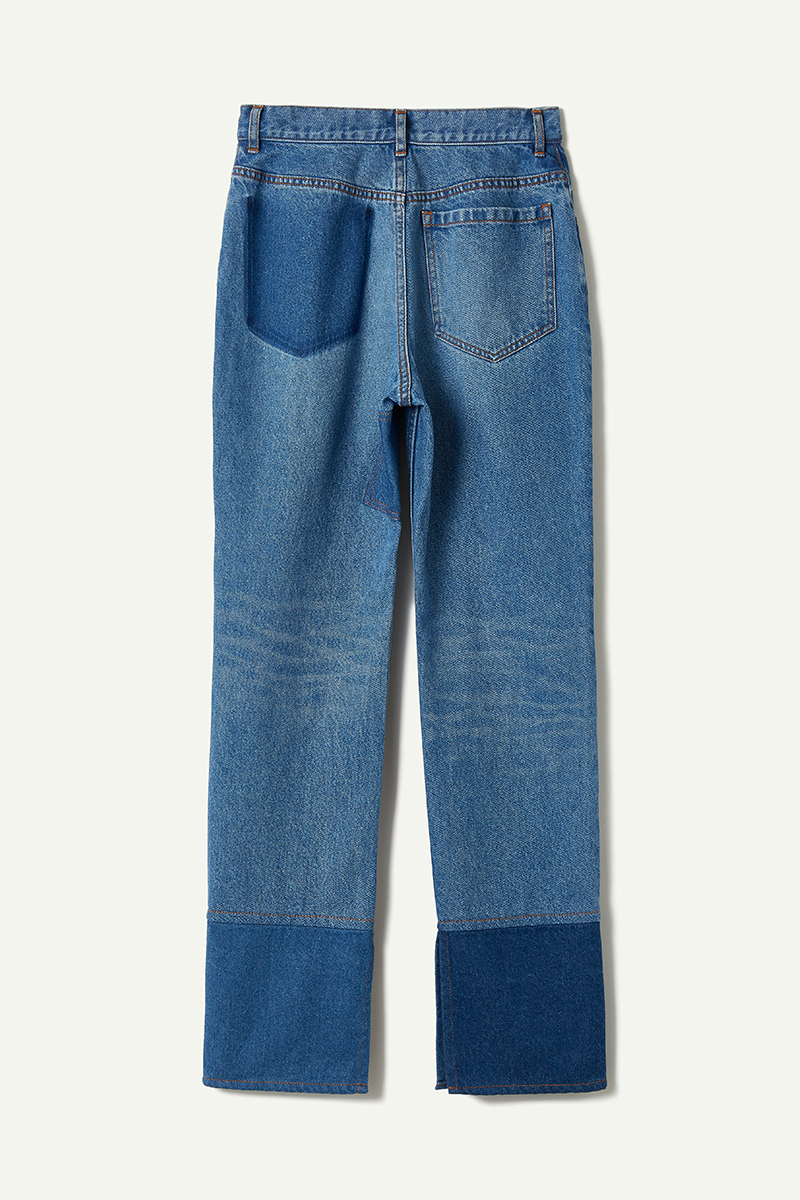 Patched Slim Straight Slit Denim 詳細画像 Mix 1