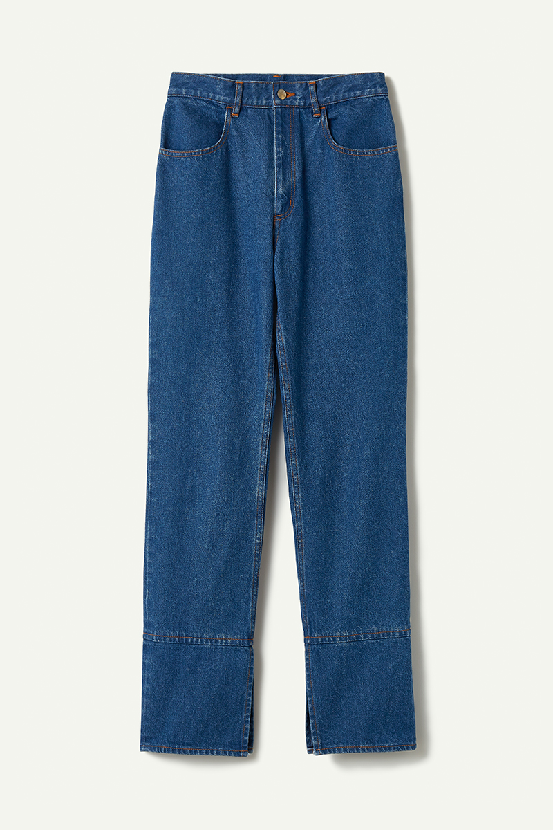 Slim Straight Slit Denim 詳細画像 Blue 2