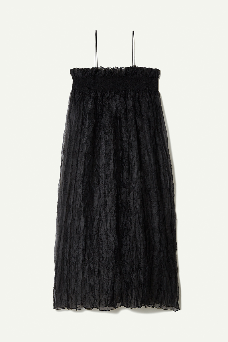 Recycle Organdy Pleats Dress 詳細画像 Black 1