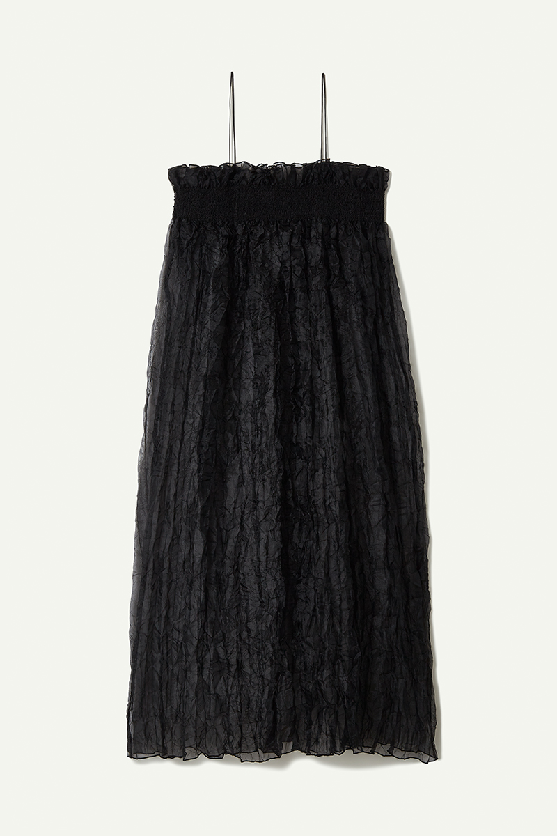 Recycle Organdy Pleats Dress 詳細画像 Black 2