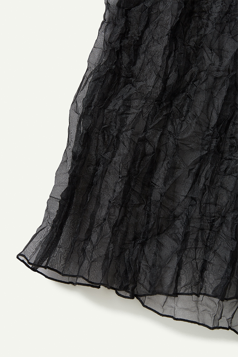 Recycle Organdy Pleats Dress 詳細画像 Black 4