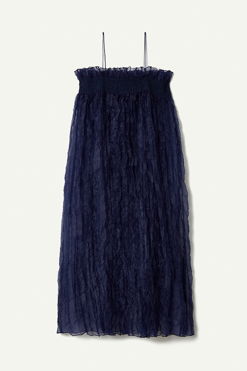 Recycle Organdy Pleats Dress 詳細画像 Navy 1
