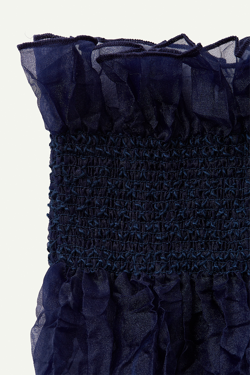 Recycle Organdy Pleats Dress 詳細画像 Navy 3