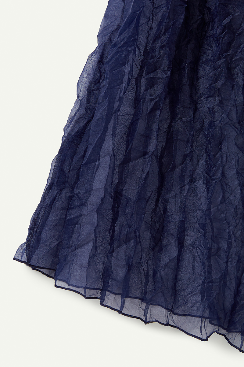 Recycle Organdy Pleats Dress 詳細画像 Navy 4