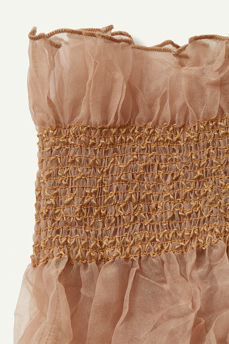 Recycle Organdy Pleats Dress 詳細画像 Beige 3