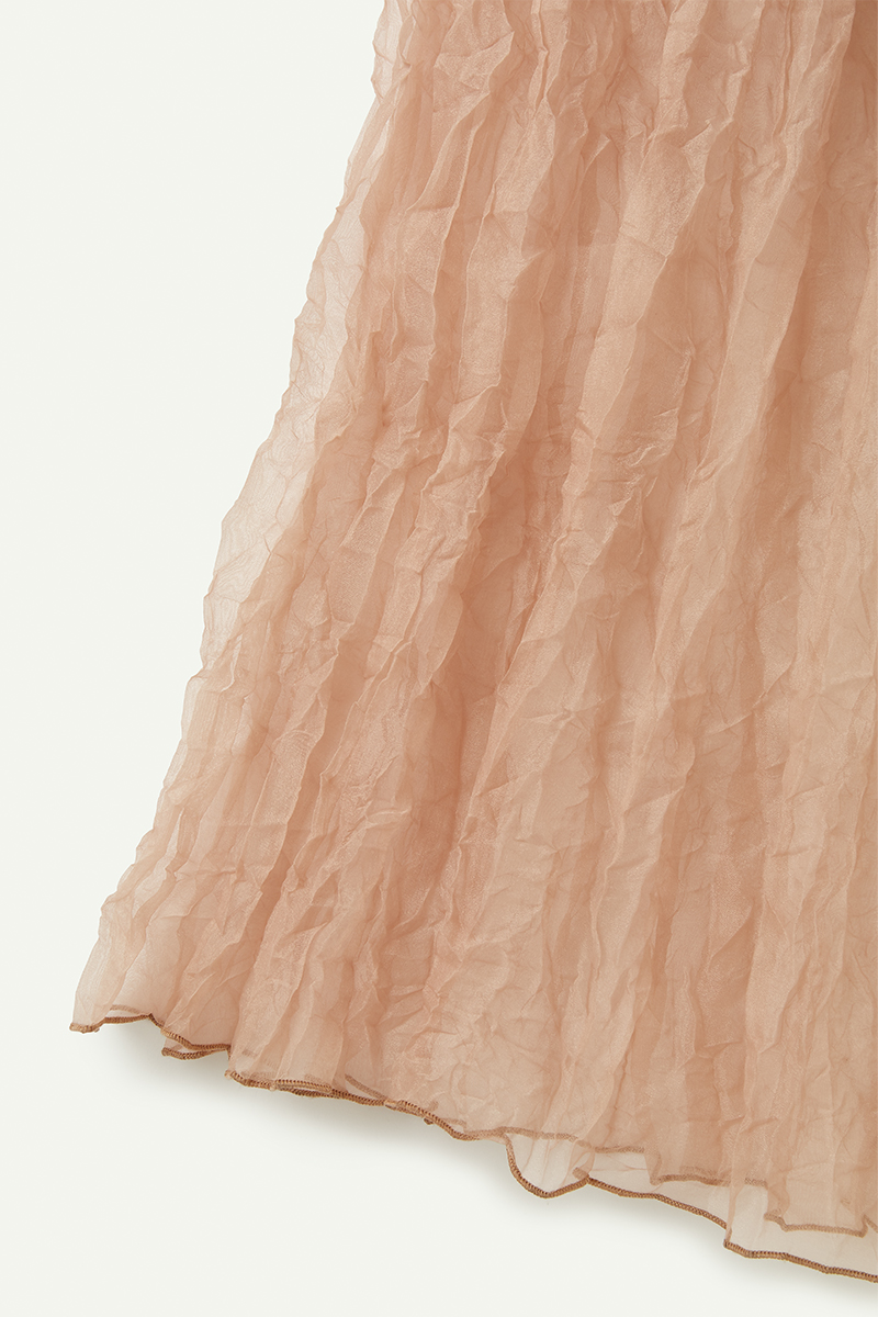 Recycle Organdy Pleats Dress 詳細画像 Beige 4