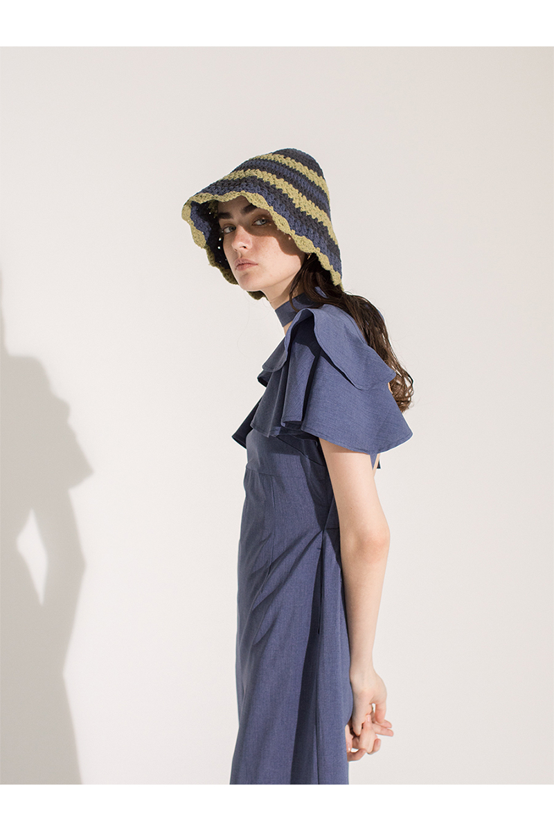 Chrochet Hand Knitted Hat 詳細画像 Blue 1