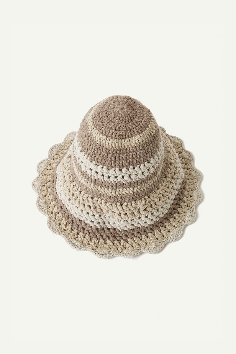 Chrochet Hand Knitted Hat 詳細画像 White 2
