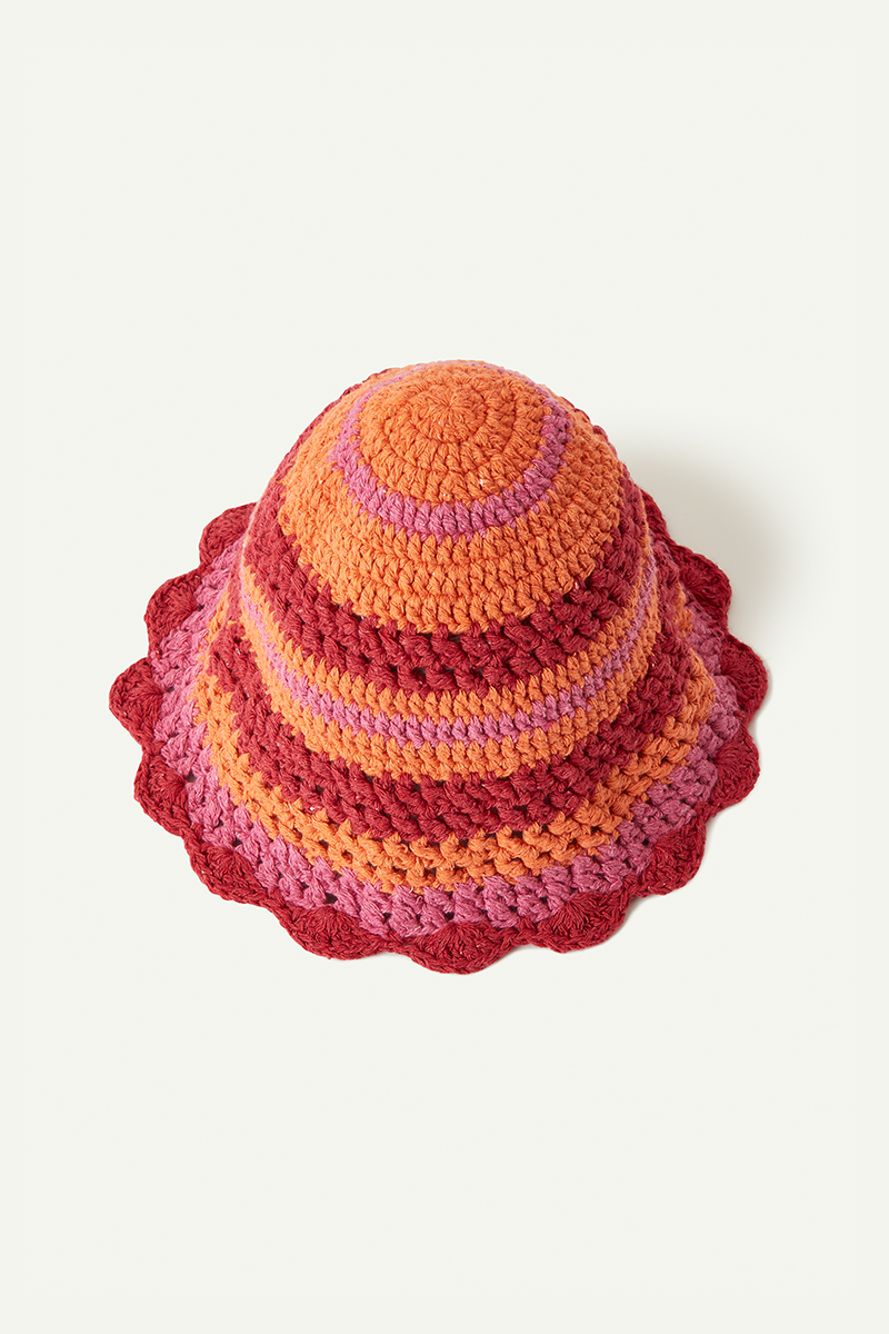 Chrochet Hand Knitted Hat 詳細画像 Pink 2