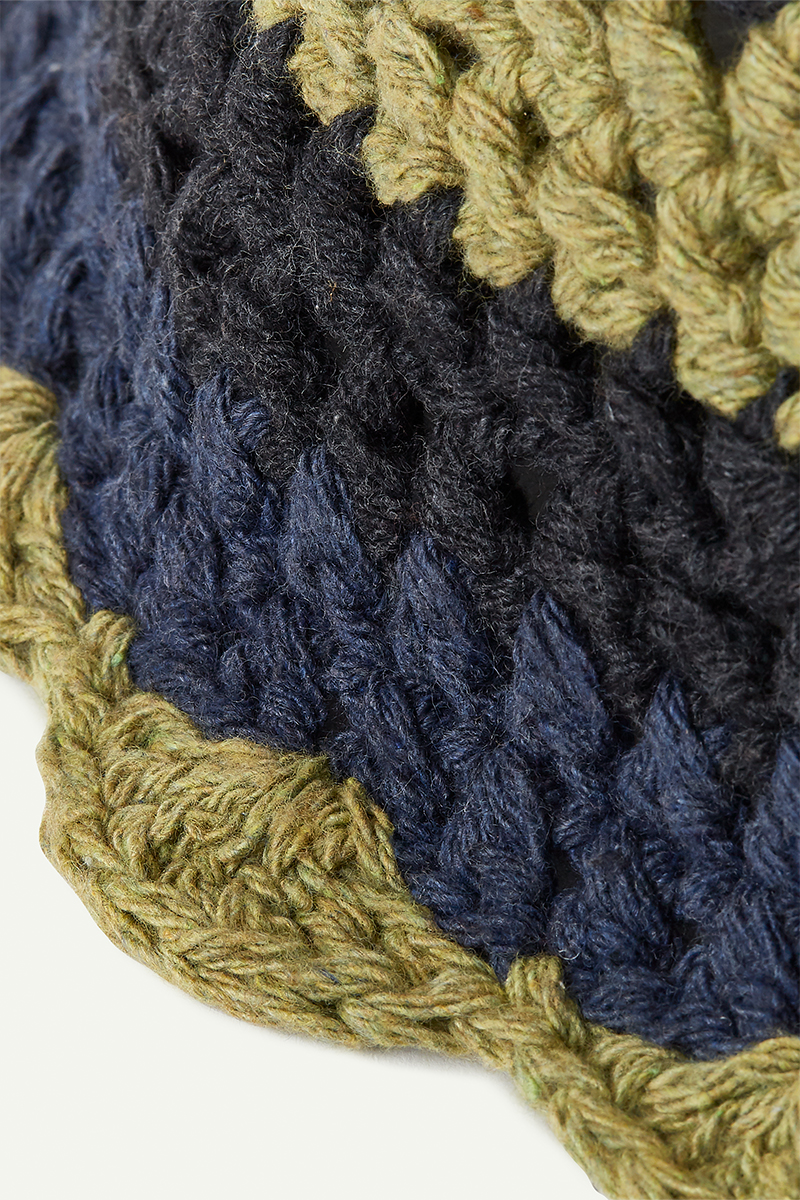 Chrochet Hand Knitted Hat 詳細画像 Blue 3